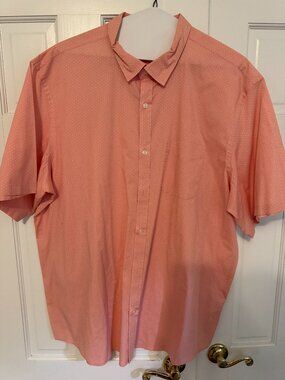 Old Navy Vintage Everyday Button Down Shirt 3XLT Pink Dots